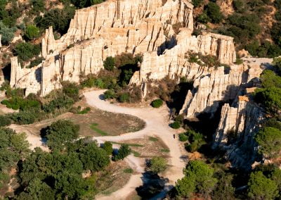 Vue aérienne du site des Orgues d'Ille sur Têt en Roussillon Conflent