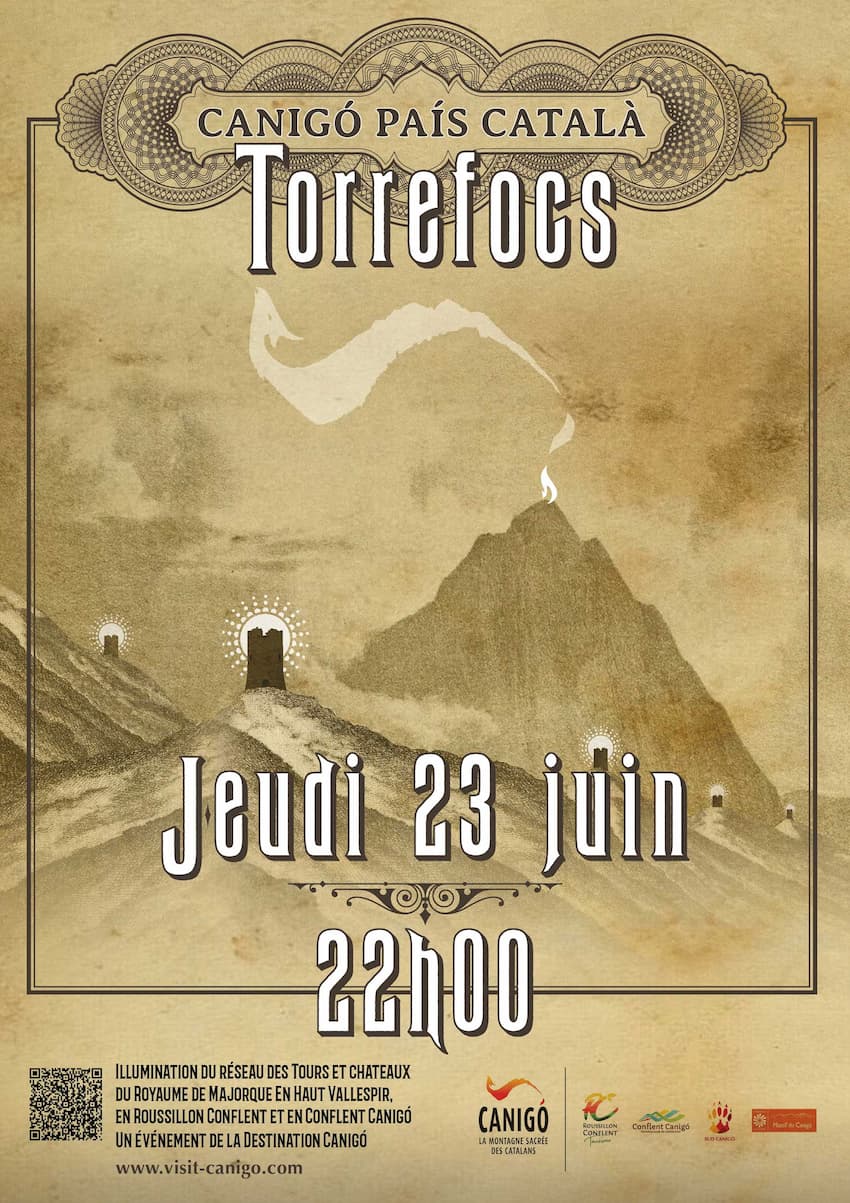 affiche des torrefocs sur la destination Canigó et en Roussillon Conflent