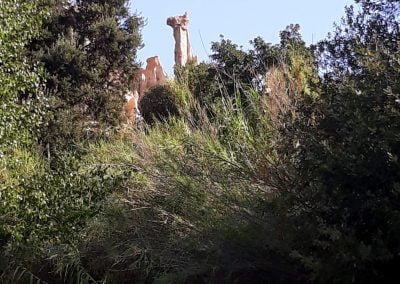 chemin d'accès aux orgues avec les colonnes qui se dessinent à ille sur Têt en roussillon conflent