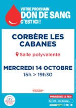 DON DU SANG CORBÈRE LES CABANES